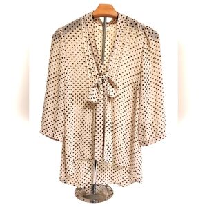 Urban Outfitters Pins & Needles Polka Dotted Bow Tie Sheer Blouse - Size Med